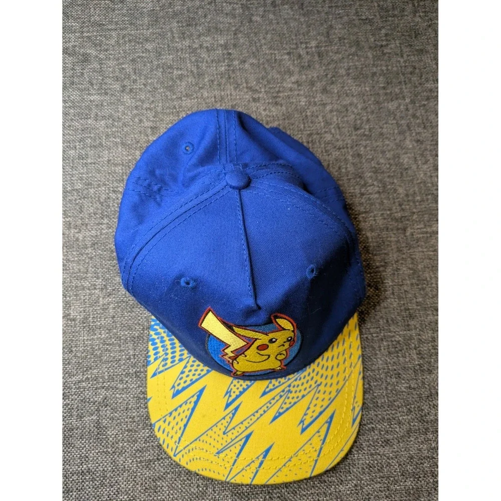 Vintage Pokemon‎ Hat youth Pikachu blue snapback adjustable Game Cap Nintendo
